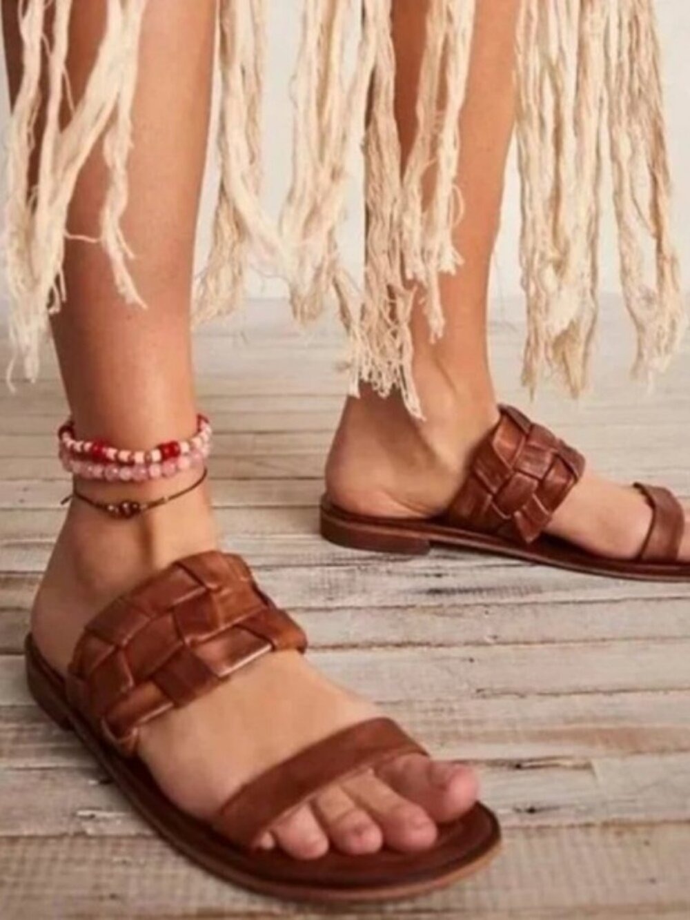 Free People Winding River Leather Sandals brown 40